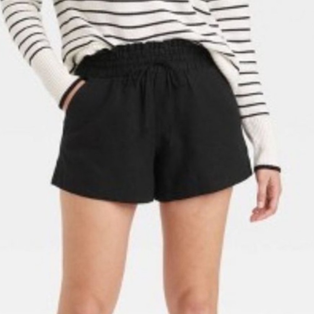 Abercrombie linen blend pull on shorts